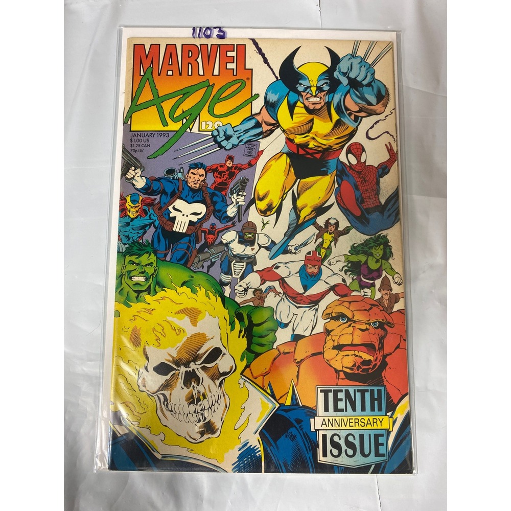 Marvel Age 120 Jan 1993 Tenth Anniversary Issue Wolverine Ghost Rider Punisher